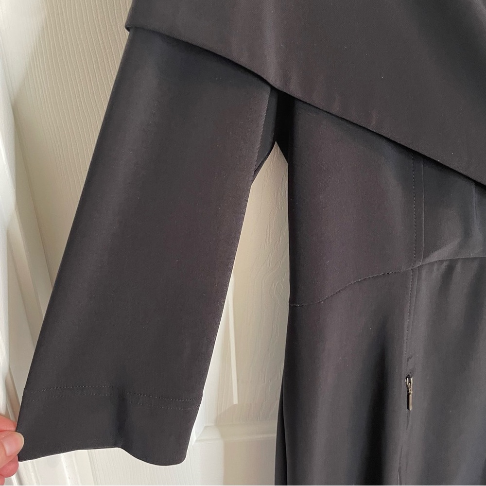 Joseph Ribkoff Black Long Sleeve Dress With Shawl Collar & Side Zipper Size 14 - Picture 5 of 9